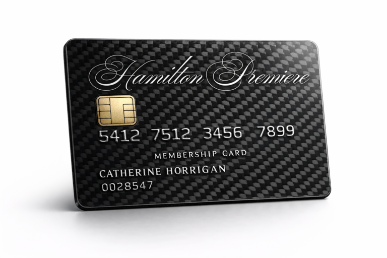 Hamilton Premiere membership card close-up